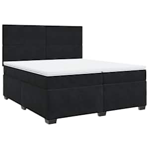 Box spring postel s matrací černá 200x200 cm samet - obrázek 3