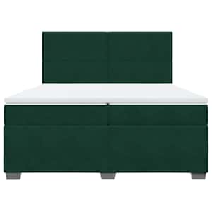 Box spring postel s matrací tmavě zelená 200x200 cm samet - obrázek 6