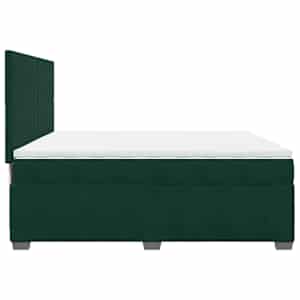 Box spring postel s matrací tmavě zelená 200x200 cm samet - obrázek 11
