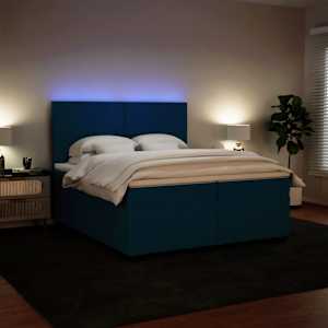 Box spring postel s matrací modrá 200 x 200 cm samet - obrázek 4