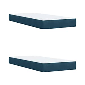 Box spring postel s matrací modrá 200 x 200 cm samet - obrázek 9