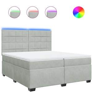 Box spring postel s matrací světle šedá 200x200 cm samet - obrázek 2
