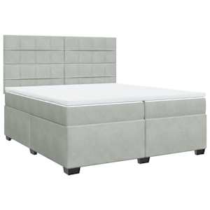 Box spring postel s matrací světle šedá 200x200 cm samet - obrázek 3