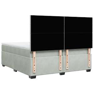 Box spring postel s matrací světle šedá 200x200 cm samet - obrázek 12