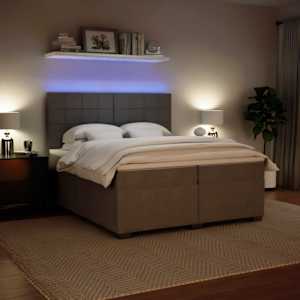 Box spring postel s matrací světle šedá 200x200 cm samet - obrázek 4