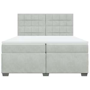 Box spring postel s matrací světle šedá 200x200 cm samet - obrázek 6