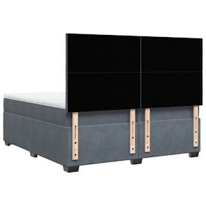 Box spring postel s matrací tmavě šedá 200x200 cm samet - obrázek 12