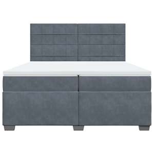 Box spring postel s matrací tmavě šedá 200x200 cm samet - obrázek 6