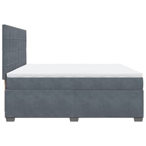 Box spring postel s matrací tmavě šedá 200x200 cm samet - obrázek 11