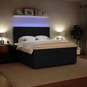 Box spring postel s matrací černá 200x200 cm samet - obrázek 4