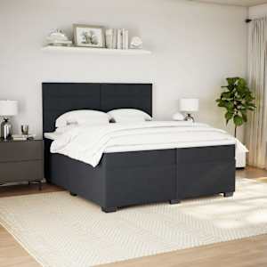Box spring postel s matrací černá 200x200 cm samet - obrázek 5