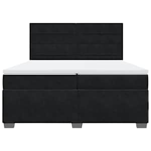 Box spring postel s matrací černá 200x200 cm samet - obrázek 6