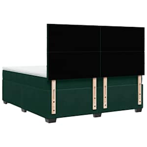 Box spring postel s matrací tmavě zelená 200x200 cm samet - obrázek 12