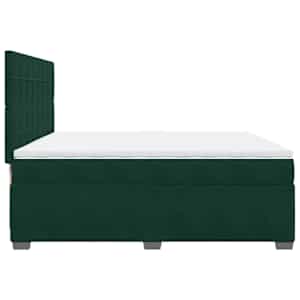 Box spring postel s matrací tmavě zelená 200x200 cm samet - obrázek 11