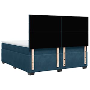 Box spring postel s matrací modrá 200 x 200 cm samet - obrázek 12