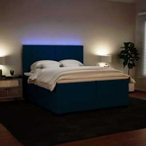 Box spring postel s matrací modrá 200 x 200 cm samet - obrázek 4