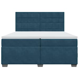 Box spring postel s matrací modrá 200 x 200 cm samet - obrázek 6