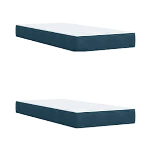 Box spring postel s matrací modrá 200 x 200 cm samet - obrázek 9