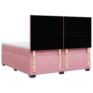 Box spring postel s matrací růžová 200x200 cm samet - obrázek 12