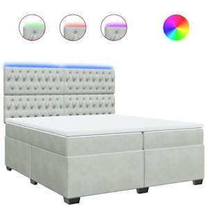 Box spring postel s matrací světle šedá 200x200 cm samet - obrázek 2