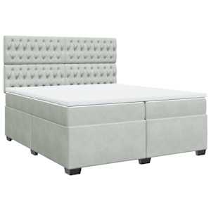 Box spring postel s matrací světle šedá 200x200 cm samet - obrázek 3
