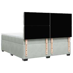 Box spring postel s matrací světle šedá 200x200 cm samet - obrázek 12