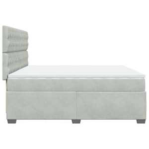 Box spring postel s matrací světle šedá 200x200 cm samet - obrázek 11