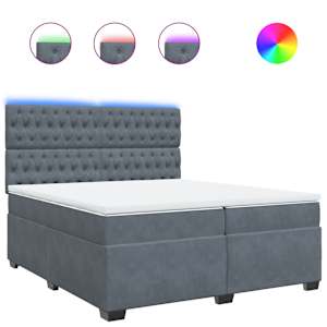 Box spring postel s matrací tmavě šedá 200x200 cm samet - obrázek 2