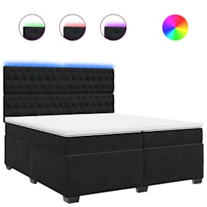 Box spring postel s matrací černá 200x200 cm samet - obrázek 2