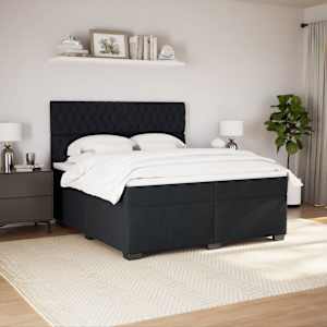 Box spring postel s matrací černá 200x200 cm samet - obrázek 5