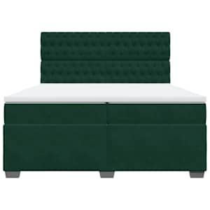 Box spring postel s matrací tmavě zelená 200x200 cm samet - obrázek 6