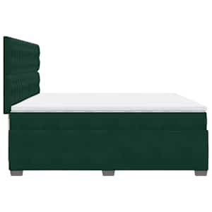 Box spring postel s matrací tmavě zelená 200x200 cm samet - obrázek 11