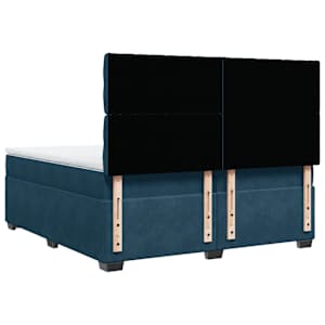 Box spring postel s matrací modrá 200 x 200 cm samet - obrázek 12