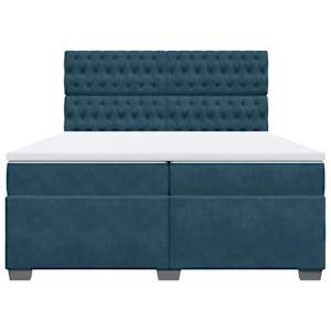 Box spring postel s matrací modrá 200 x 200 cm samet - obrázek 6