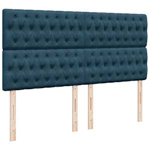 Box spring postel s matrací modrá 200 x 200 cm samet - obrázek 7