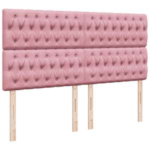 Box spring postel s matrací růžová 200x200 cm samet - obrázek 7