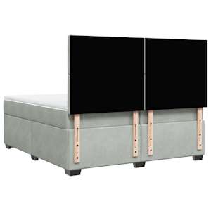 Box spring postel s matrací světle šedá 200x200 cm samet - obrázek 12
