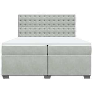 Box spring postel s matrací světle šedá 200x200 cm samet - obrázek 6