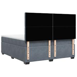 Box spring postel s matrací tmavě šedá 200x200 cm samet - obrázek 12