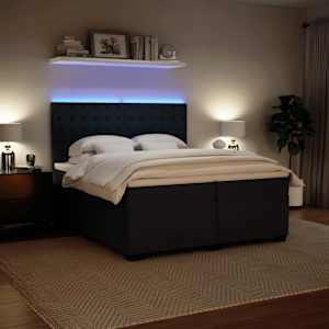 Box spring postel s matrací tmavě šedá 200x200 cm samet - obrázek 4