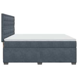 Box spring postel s matrací tmavě šedá 200x200 cm samet - obrázek 11