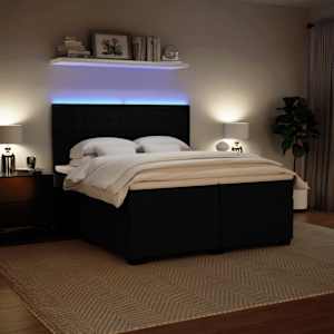 Box spring postel s matrací černá 200x200 cm samet - obrázek 4