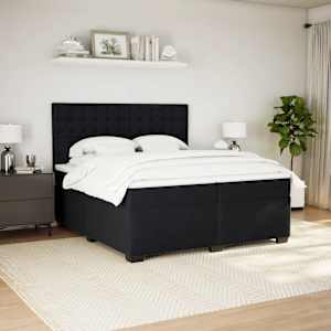Box spring postel s matrací černá 200x200 cm samet - obrázek 5