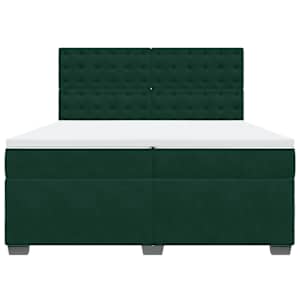 Box spring postel s matrací tmavě zelená 200x200 cm samet - obrázek 6