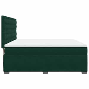 Box spring postel s matrací tmavě zelená 200x200 cm samet - obrázek 11