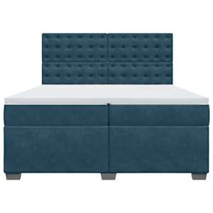 Box spring postel s matrací modrá 200 x 200 cm samet - obrázek 6