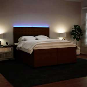 Box spring postel s matrací růžová 200x200 cm samet - obrázek 4