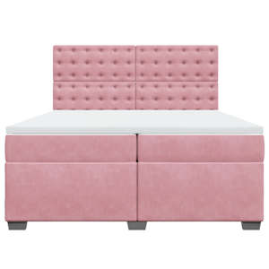 Box spring postel s matrací růžová 200x200 cm samet - obrázek 6