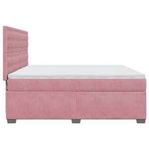 Box spring postel s matrací růžová 200x200 cm samet - obrázek 11