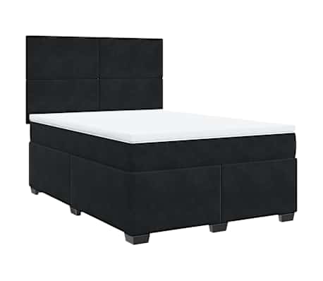 vidaXL Box Spring Bed with Mattress Black Double Velvet